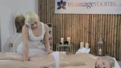 Layla Wagner And A Fellow Blonde Babe Make Love On A Massage Table